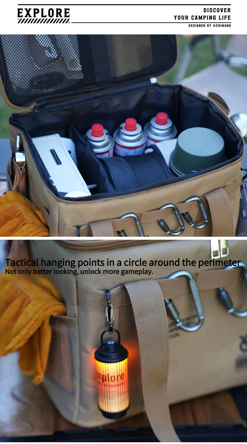 30-42L Taktische Camping-Aufbewahrungstasche - Isolierte Faltbox für Picknick, Geschirr & Feldausrüstung Wasserdicht – Detail 4