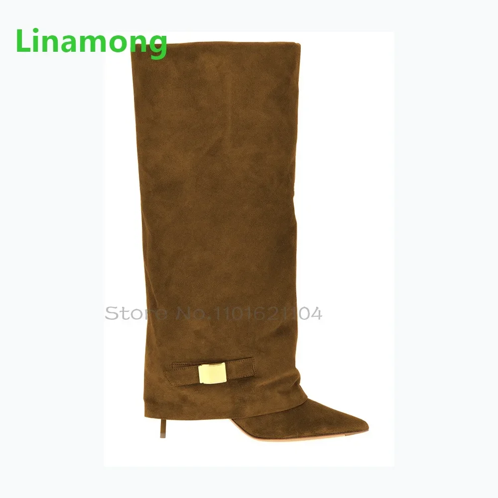 Pointed Toe Thin High Heel Boots For Female Women 2025 New Shark Boots Metal Buckle Design Fashion Sexy Elegant Winter Shoes