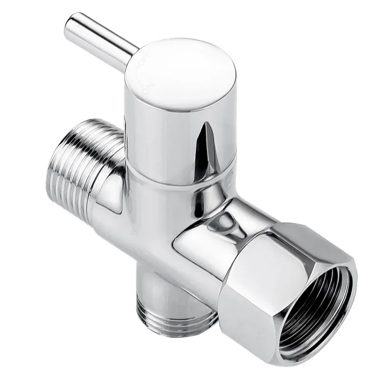 ABZV-adaptateur en T pour bidet, adaptateur en T en laiton avec vanne d'arrêt connecteur en T à 3 voies 7/8 pouces x 7/8 pouces x G1/2 pour pulvérisateur de bidet de toilette