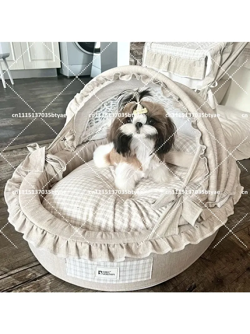 Pet Bassinet Detachable Seat Cushion, Double-sided Cotton and Linen Optional