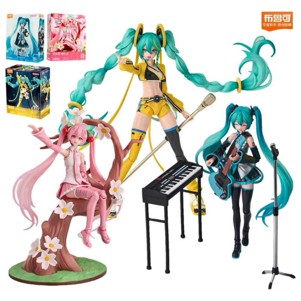 

Новый оригинальный Blokees Hatsune Miku Miracle версия аниме фигурка украшение для девочек подарки на Рождество и день рождения