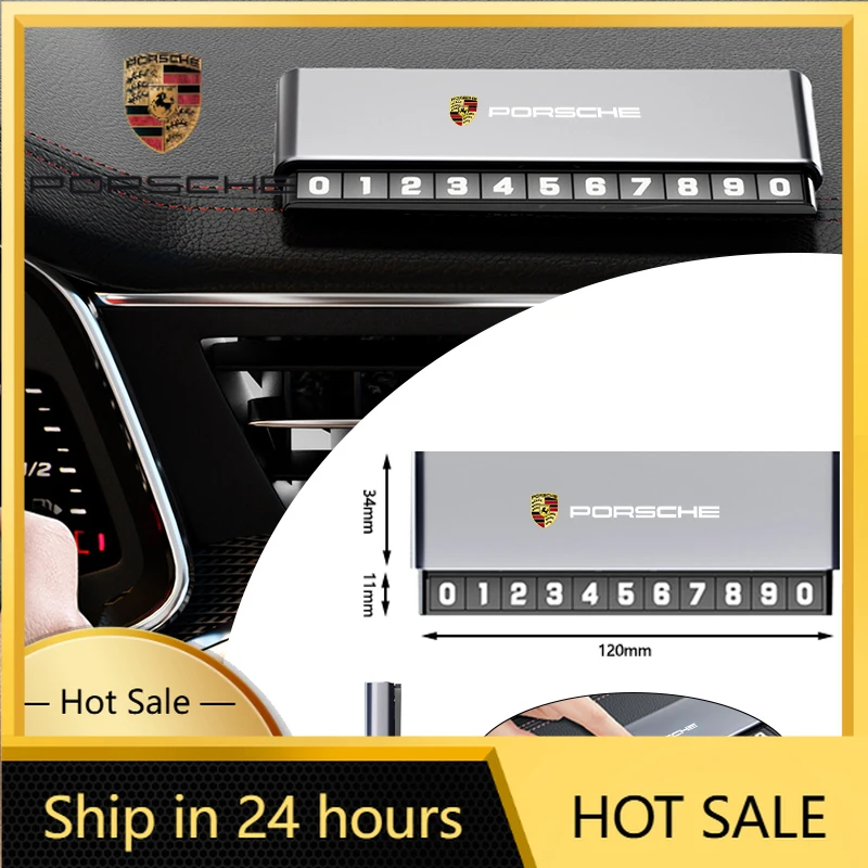

Car Sticker For Porsche Car Temporary Parking Numbers Plate Aluminium Alloy Slide Adjustable Stickers For Porsche Cayenne Paname