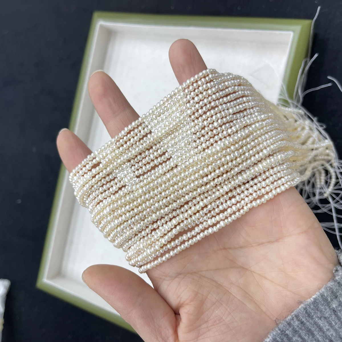 

A 2-2.5mm Natural Freshwater Pearls Punch Loose Beads for Jewelry Making DIY Necklace Bracelets Handicrafts Accessories 36cm