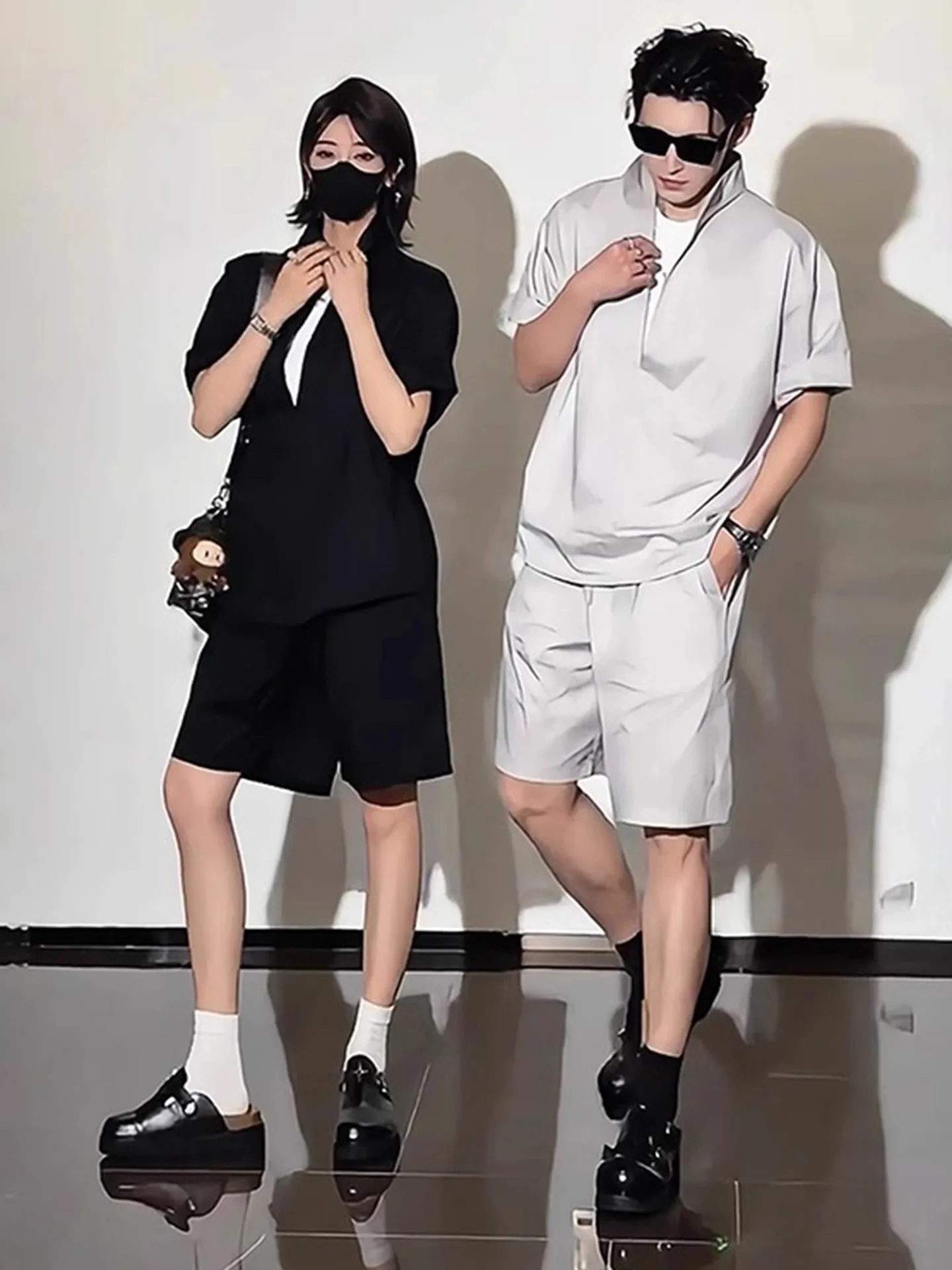 

Men's Summer Thin Ice Silk Qui Dry ort Sve Linen irt orts Set Faionable Youth Ensemble Lightweight Classic Sle