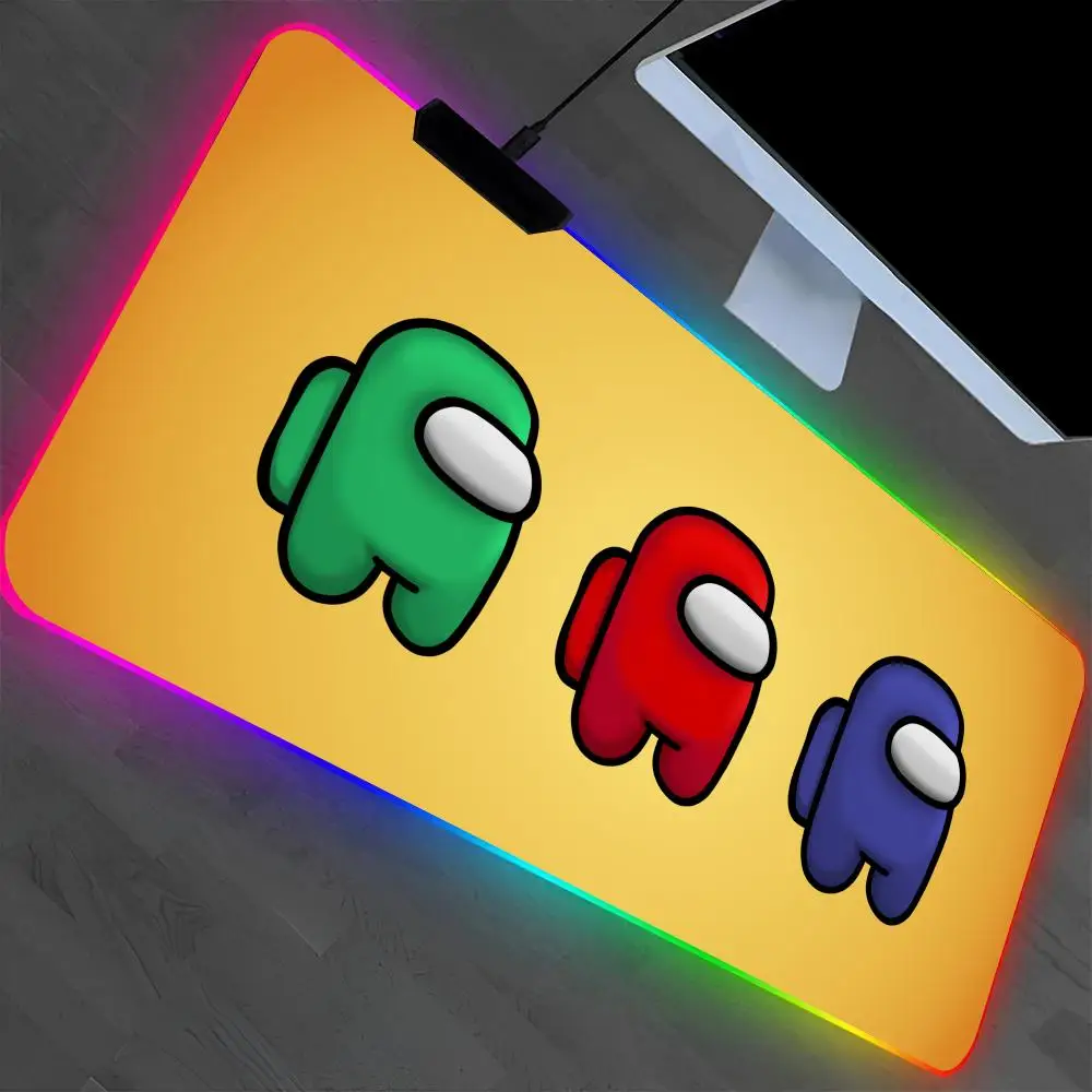 

Коврик для мыши Game A-Among Us-s, коврик для ноутбука, игровой коврик для мыши RGB в стиле аниме с подсветкой, геймерская девушка, настольные коврики с героями мультфильмов, настольный коврик