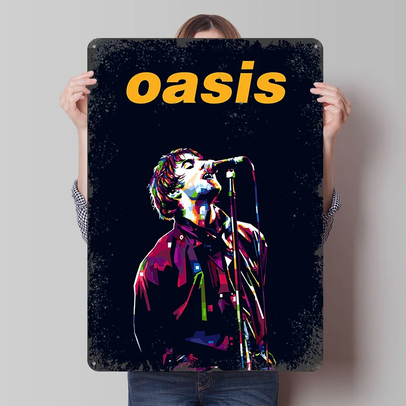 Liam Gallagher Oasis Metal Poster Customized Wall Art Retro Vintage Tinplate Signs for Room Decorations Home Decor Items Plate