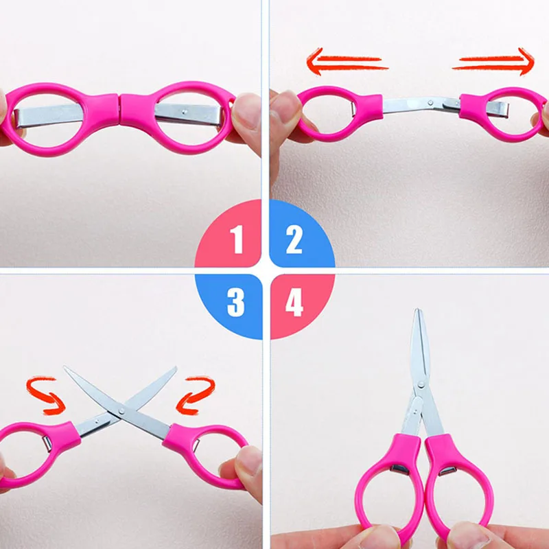 6-30Pcs Folding Scissors Stretchable Stainless Steel Portable Foldable Scissors School Office Home DIY Scissors