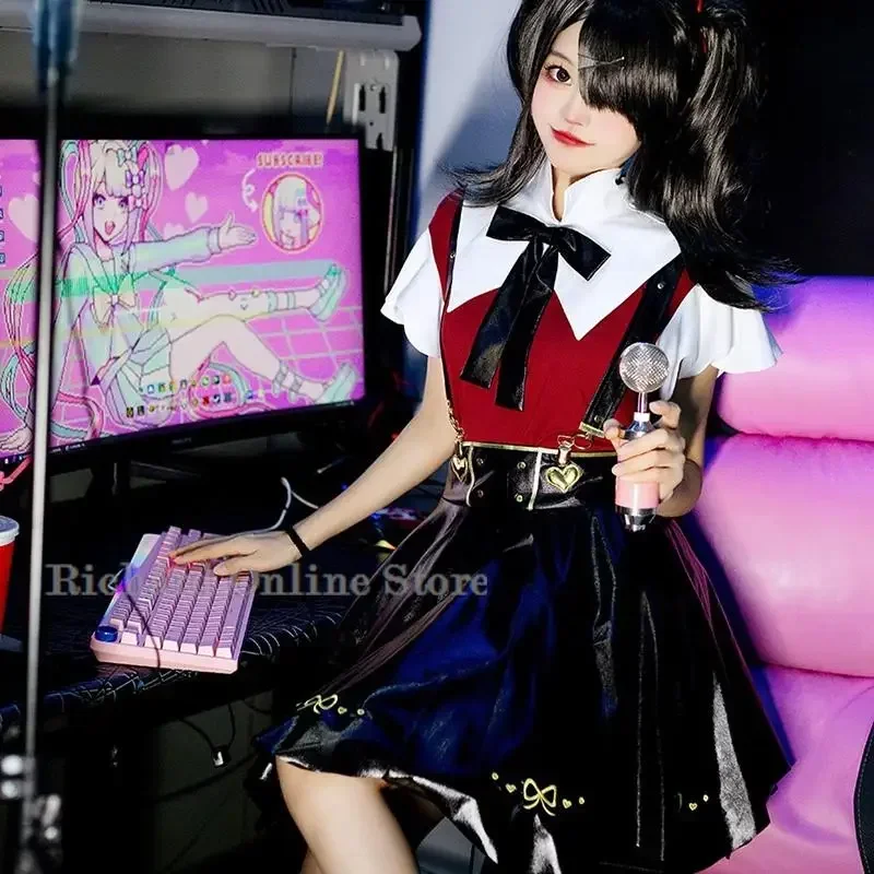 Game NEEDY GIRL STREAMER OVERDOSE Ame-Chan Cosplay Costume KAngel Punk Girls Gothic Lolita Black Dress Halloween Fancy Cosplay