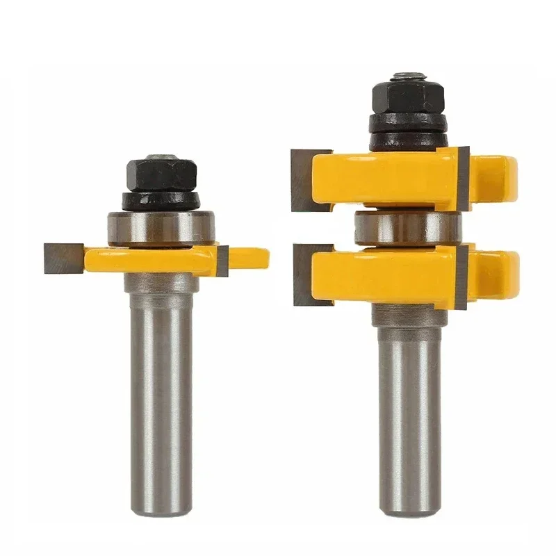 2pcs 12MM 1/2 Shank Tenon Cutter Floor Wood Bits T Type Groove and Tongue Router Bit 3 Teeth