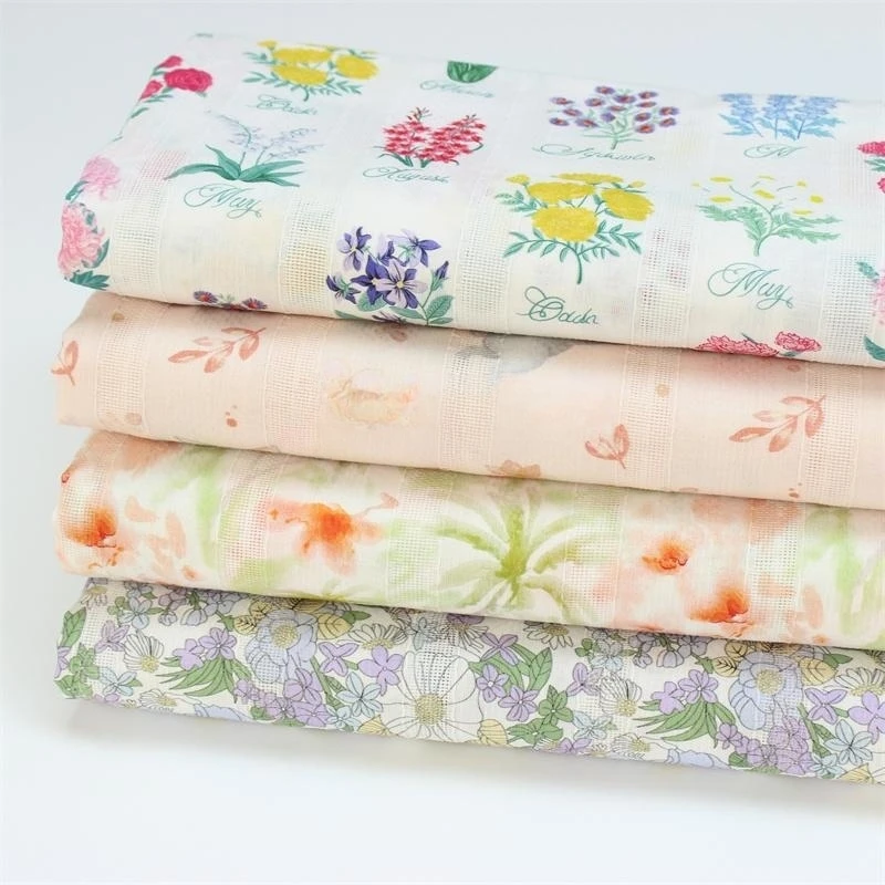 

Cotton Jacquard Floral Sewing Fabric, Digital Reactive Printing, Women's Clothing Cloth, 145x50cm