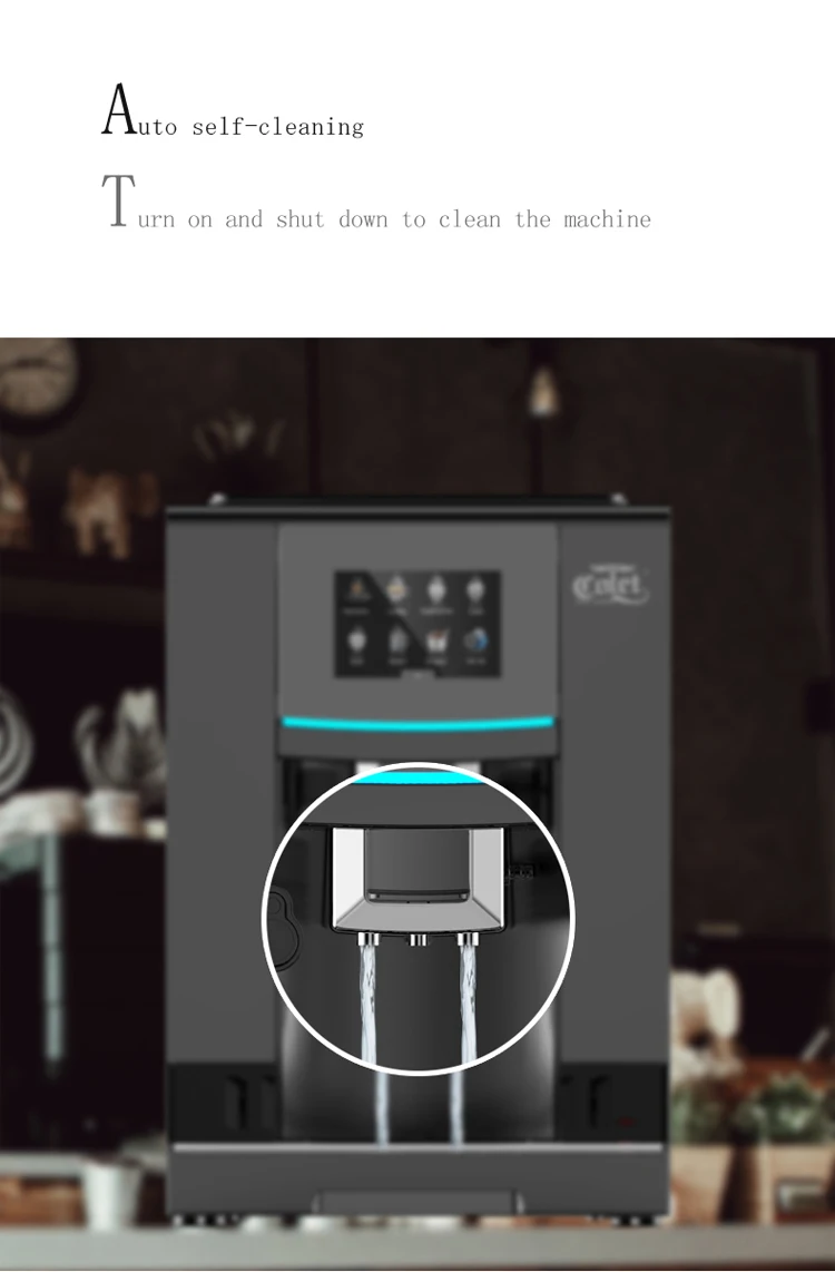 Máquina de Café Elétrica Programável ONE TOUCH para Cappuccino, do Grão à Xícara, para Uso em Hotéis e Residências