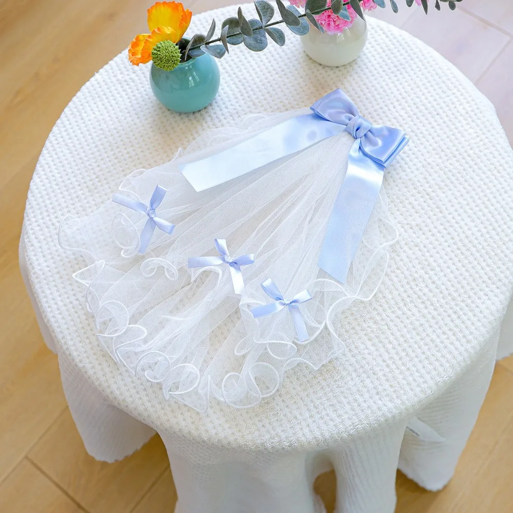 

Fashionable Romantic Puppy Wedding Dress Adjustable Breathable Dog Veil Luxury Pet Headdress Pet Fashion Show