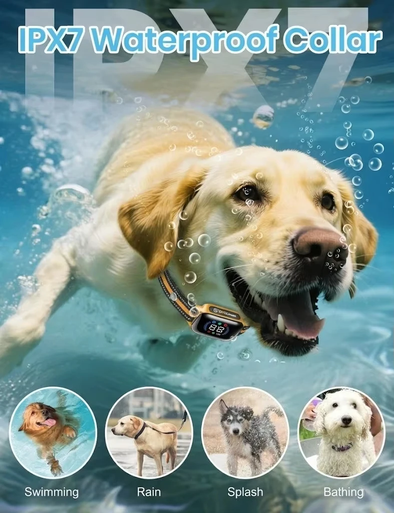 Smart 2-in-1 Auto Anti-Bark and Shock Collar for All Size Dogs,IPX7 Waterproof Dog Training Collar,3300FT Remote Electric Collar view 3