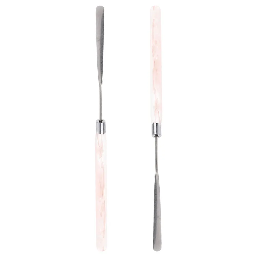 

2pcs Manicure Tools Makeup Spatula Stainless Steel Liquid Foundation Mixer Beauty Salon Scrapers Acrylic Toning Sticks Facial