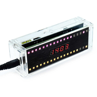 DIY LED Digital Clock Electronic Kit Sound-Control Spectrum Rhythm Light 0.28 Inch Nixie Tube Display DIY Soldering Project 5V