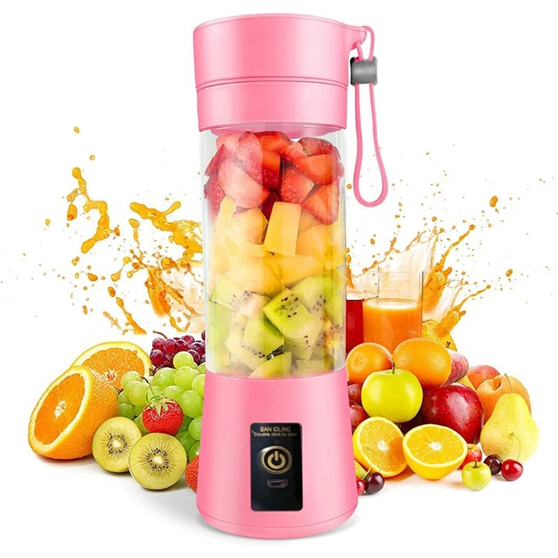 M08K Portable Blender Mini Blender for Shakes and Smoothies Rechargeable USB 380Ml Traveling Fruit Juicer Cup with 6 Blades