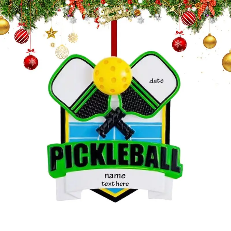 Resin Holiday Decorations Decorative Pickleball Paddle Pendants Holiday Wall Decoration Cute Pickle Ball Wall Pendants