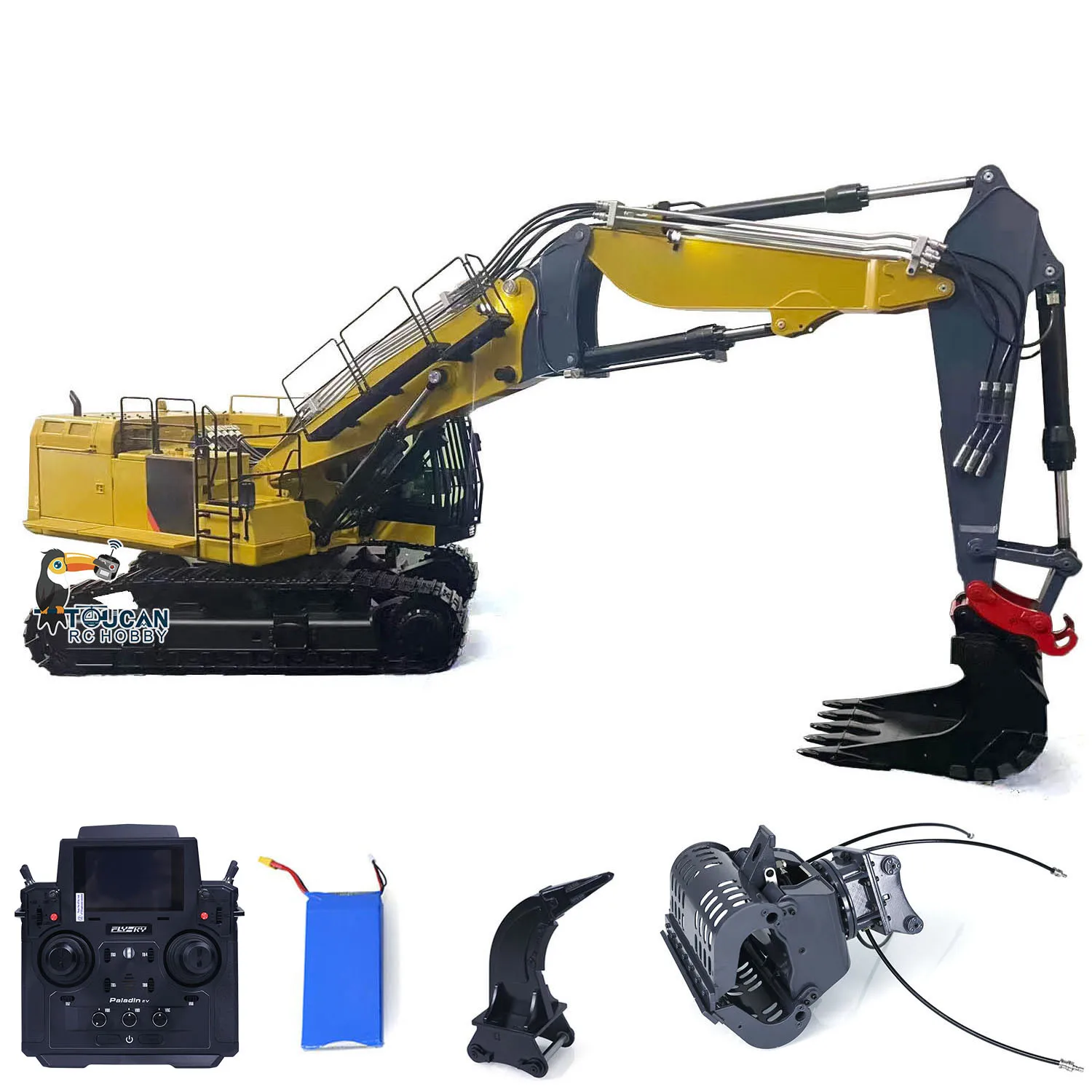 1/14 Scale RC Hydraulic Demolition Excavator 3-section Boom 374 UHD with Bucket Assembled Painted RTR Digger Toy Model TH21011