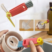 1pc 3-In-1 Cup Lid Brush, Bottle Lid Cleaner, Multipurpose Crevice Cleaning Brush, Cup Slot Bottle Brush Cup Cleaning Tool