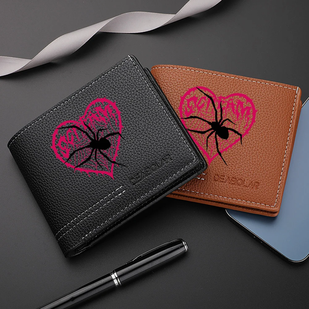 1 portefeuille pour cartes de crédit à imprimé araignée pour homme – Porte-monnaie multifonctionnel de grande capacité – Pratique pour transporter des cartes d'identité, des permis de conduire, des cartes de crédit, adapté à un usage quotidien et comme cadeau.