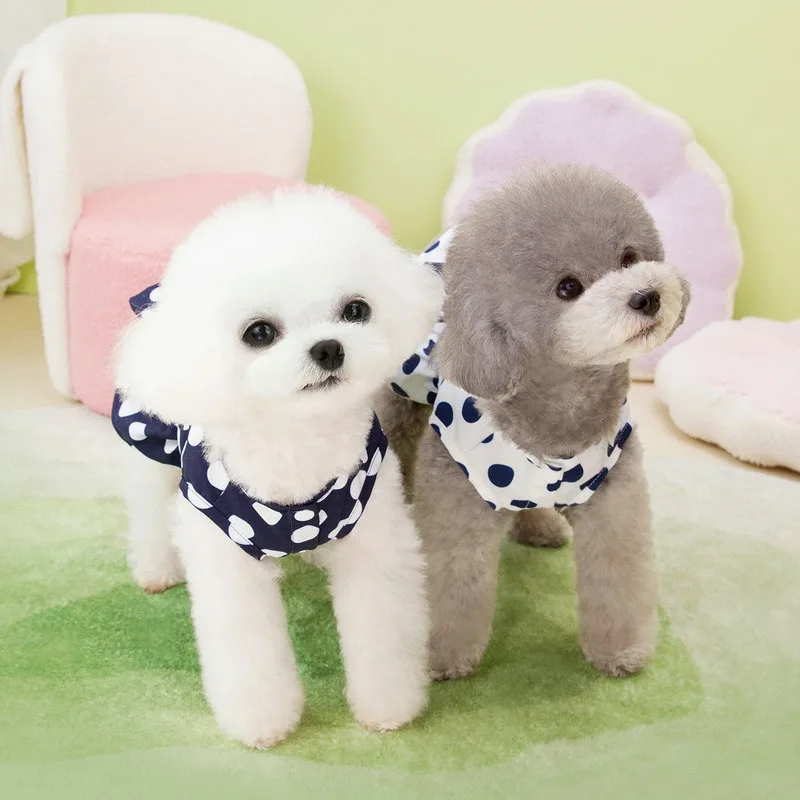 Teddy Fashion Polka Dot Skirt Pet Summer Clothes Thin Small Dog Dress Yorkshire Bow Princess Skirt Female Dog Clothes