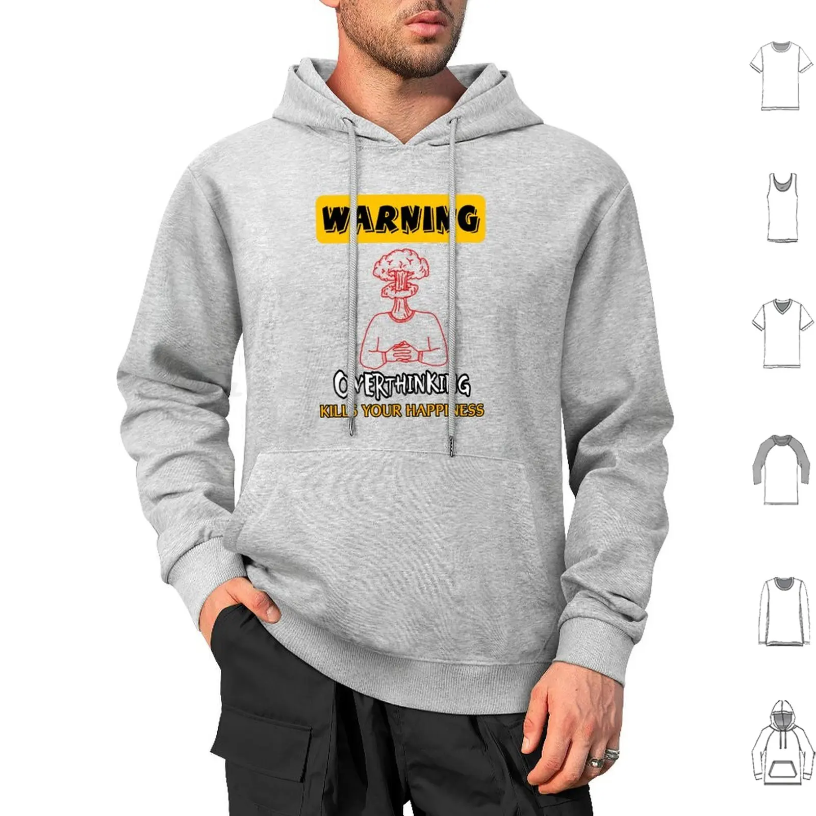 Warning Overthinking Kills Your Happiness Hoodies Long Sleeve Overthinking Happiness Lunar New Year