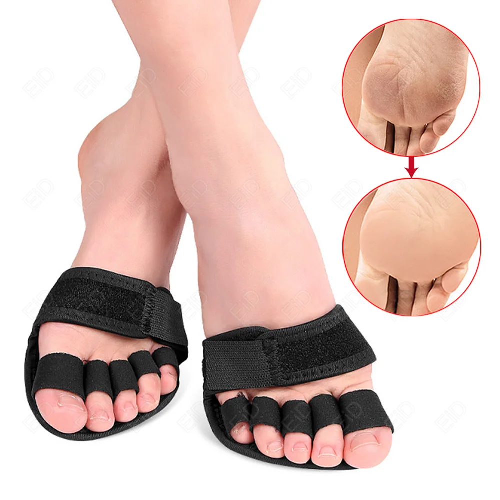 Adjustable Metatarsal Forefoot Pads Half 5 Toe Bunion Sole Forefoot Fabric Pads Cushion Half Sock Supports Pain Relief Foot Care