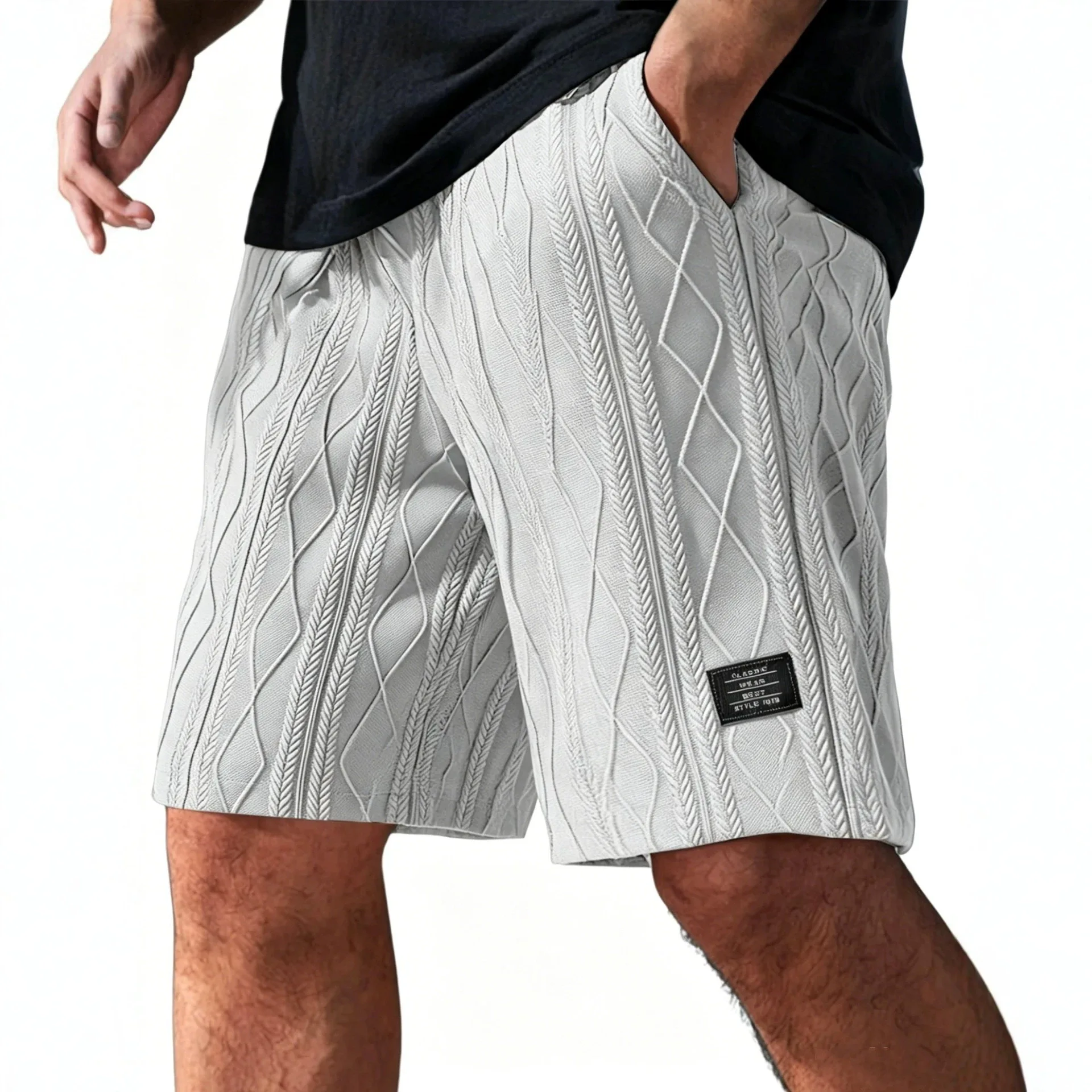 

Новые летние мужские свободные, дышащие, быстросохнущие повседневные шорты с карманами и завязками на талии, подходящие для пляжа.