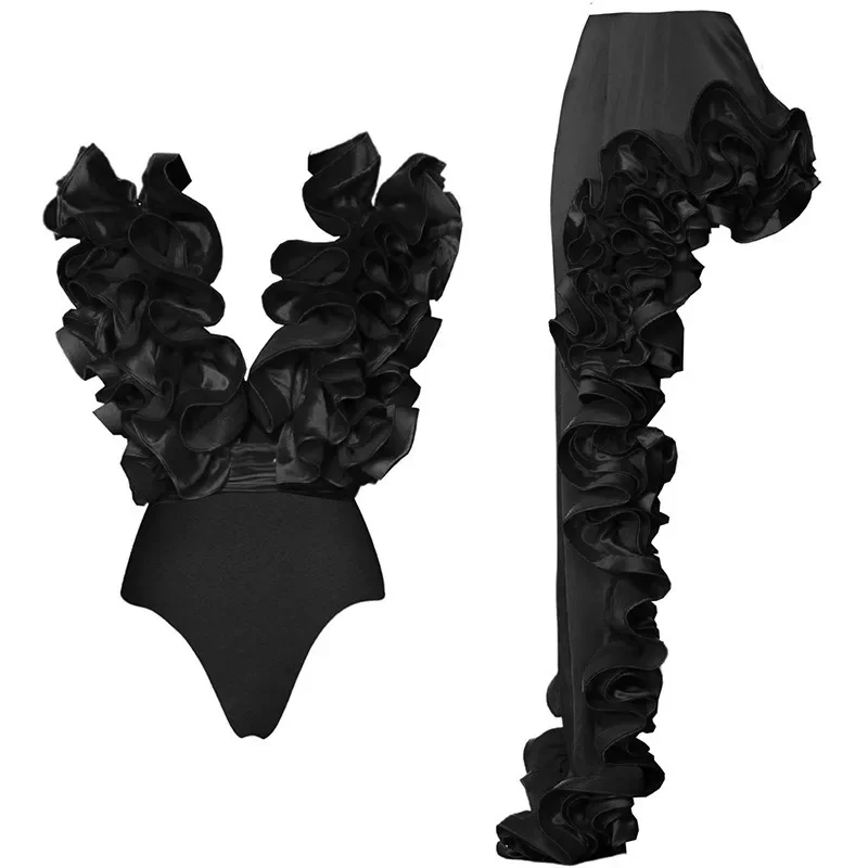 Maillot de bain de luxe une pièce, sexy, rouge, noir, décolleté en v plongeant, monokini, pour femmes, vêtements de plage, 2024