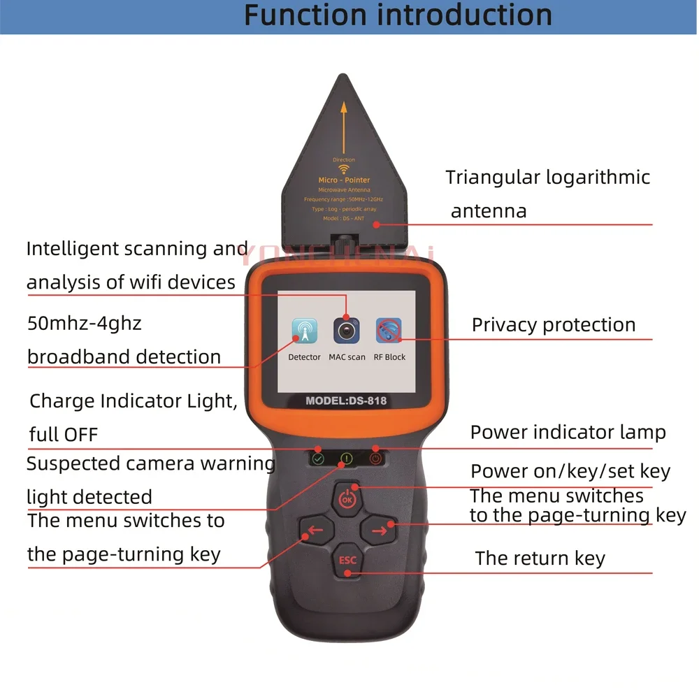 كاشف GPS احترافي مضاد للتجسس ، إشارة الترددات اللاسلكية ، أوتوماتيكي ، واي فاي ، كاميرا تجسس خفية ، جهاز تعقب بنظام تحديد المواقع ، مكنسة مسح التردد ، كشف الأمن