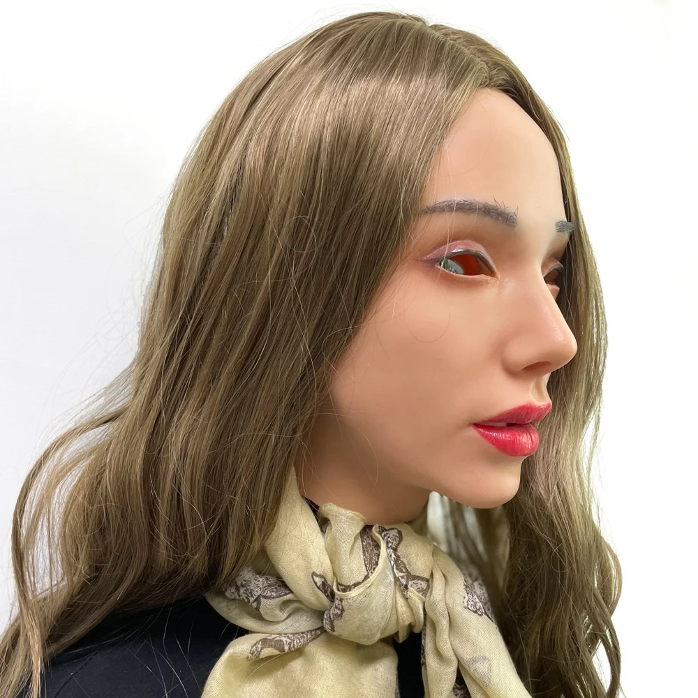 (KS)WOMEN Silicone Head Cover Makeup Crossdresser Cosplay Beauty Accessory Collection Male to Female realistic silicone masks