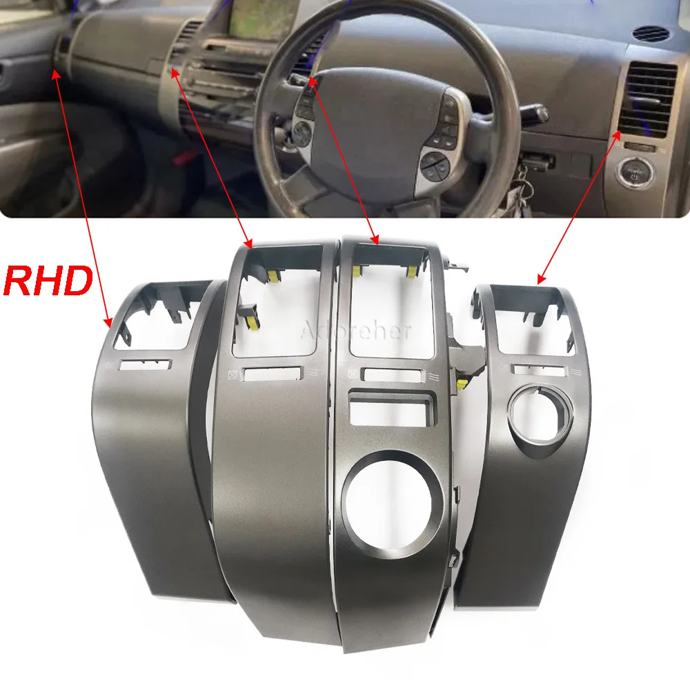 RHD Fit For Toyota Prius 2004-2009 RHD Car Dashboard Air Vents Trim Frame Air Conditioner Outlet Panel Cover Air Fresh