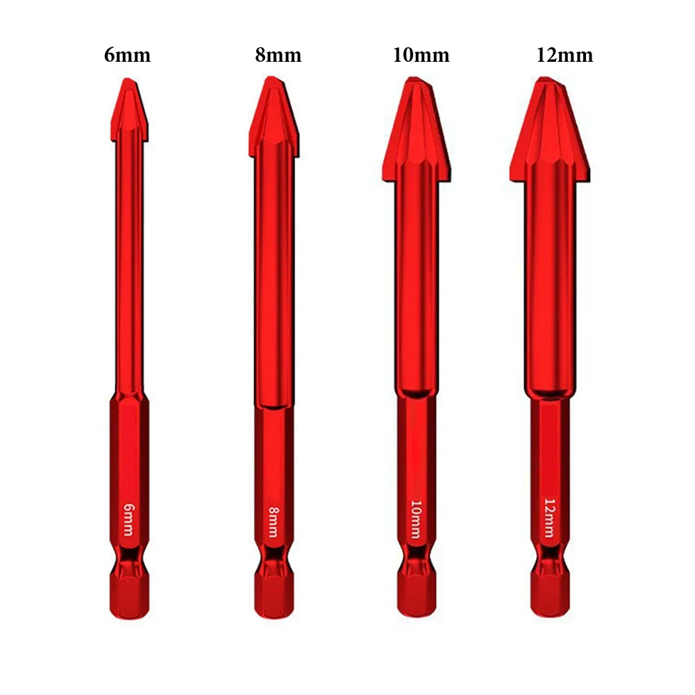 1/4PCS Drill Bit Eccentric Drill Drilling 6-12mm Tile Drilling Concrete Glass Special Electric Triangle Drill Bit Power Tool