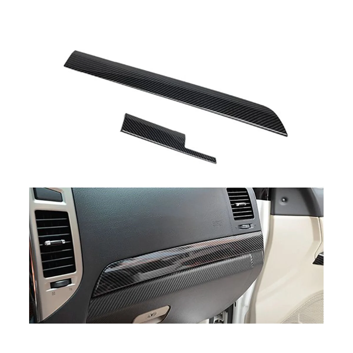 Car Carbon Fiber Dashboard Center Control Panel Decorative Cover Trim for Mitsubishi Pajero 2008-2020