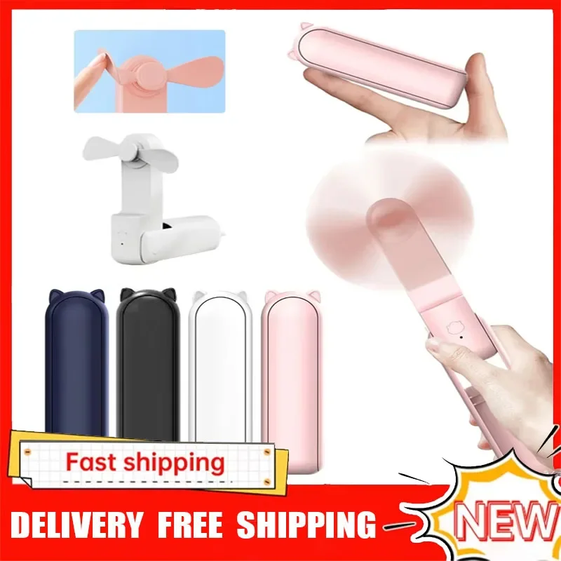 

NEW Portable Fan Mini Handheld Fan 2000mAh USB Rechargeable with Handy Power Bank Small Hand Held Foldable Pocket Fan for Travel