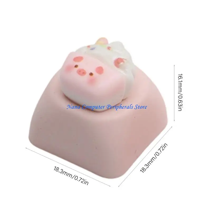 F68C جميل راتنج خنزير الراتينج Keycaps الفن الميكانيكي الملحقات نظام الألوان الزخرفية