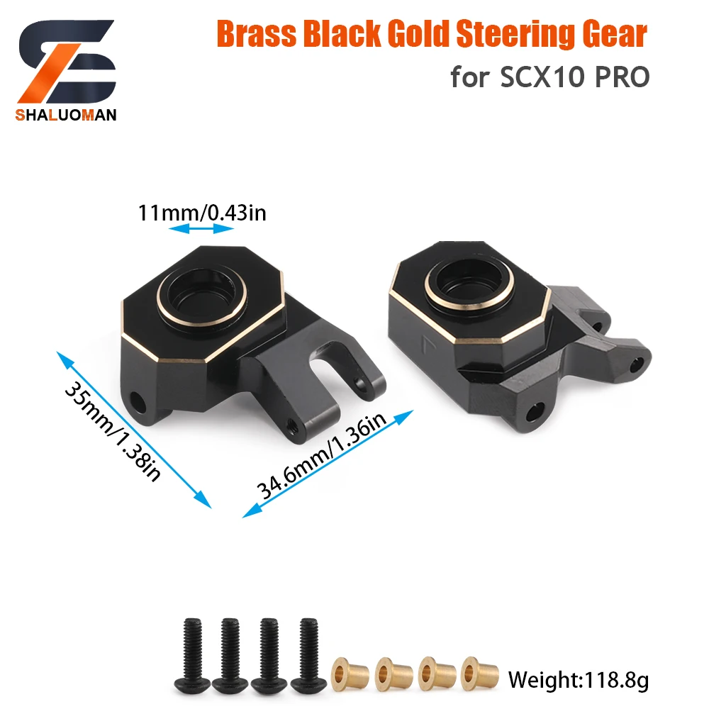 SCX10 PRO Brass Steering Knuckle C Hub Carrier Axle Tube Link Mount for 1/10 RC Crawler Axial Upgrade