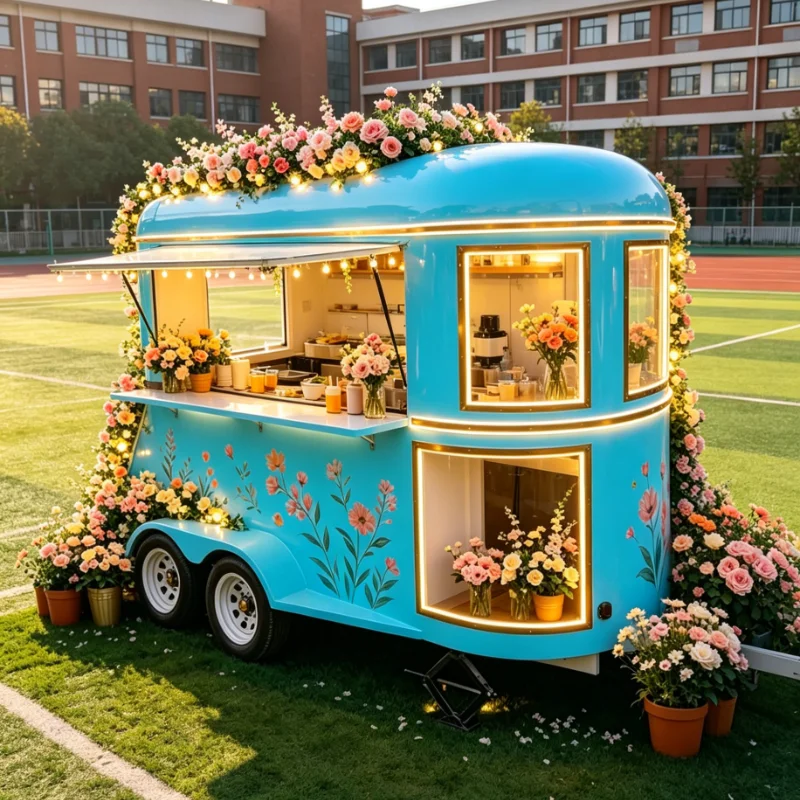 

Customized Modular Food Trailer Build Your Own Mobile Kitchen Stainless Steel Design for Outdoor Cart Street Food Vendor