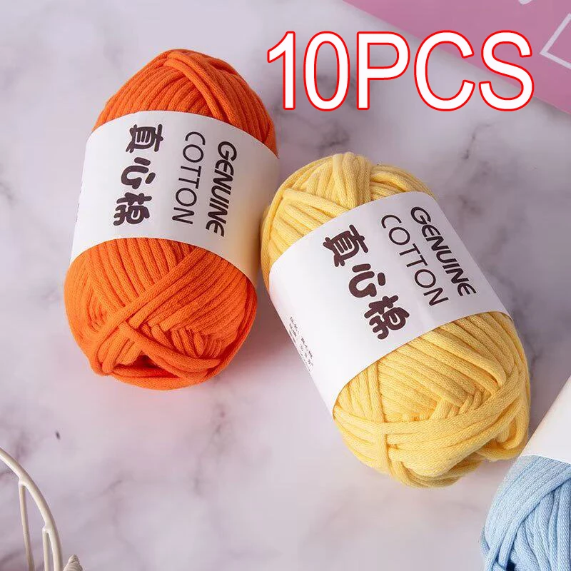 

10Pcs total 500g knitting crochet yarn for beginners easy to see stitches 68% Cotton+32% Nylon amigurumi bag mat thread line