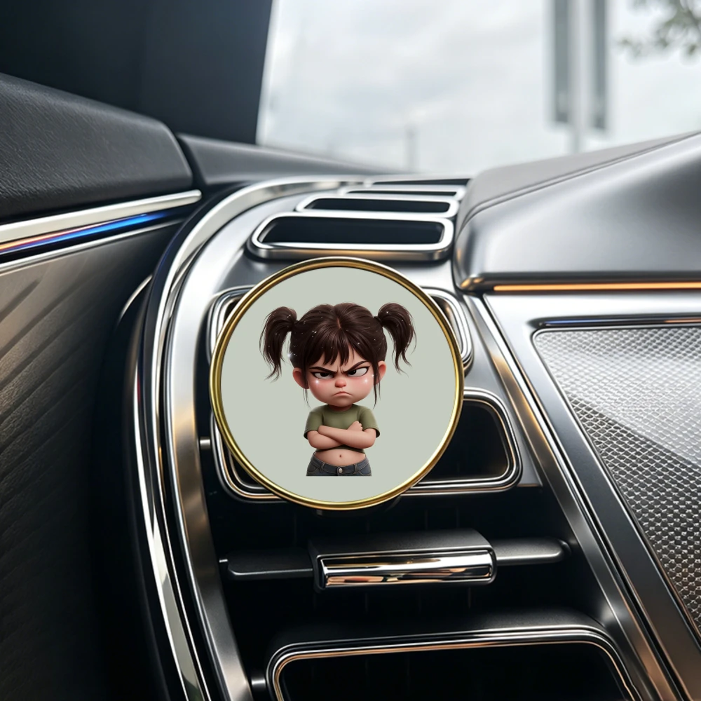 Funny Cartoon Character Face Design Car Vent Scent Clip No Essential Oil Included Creative Car Air Outlet Decor Best Gift