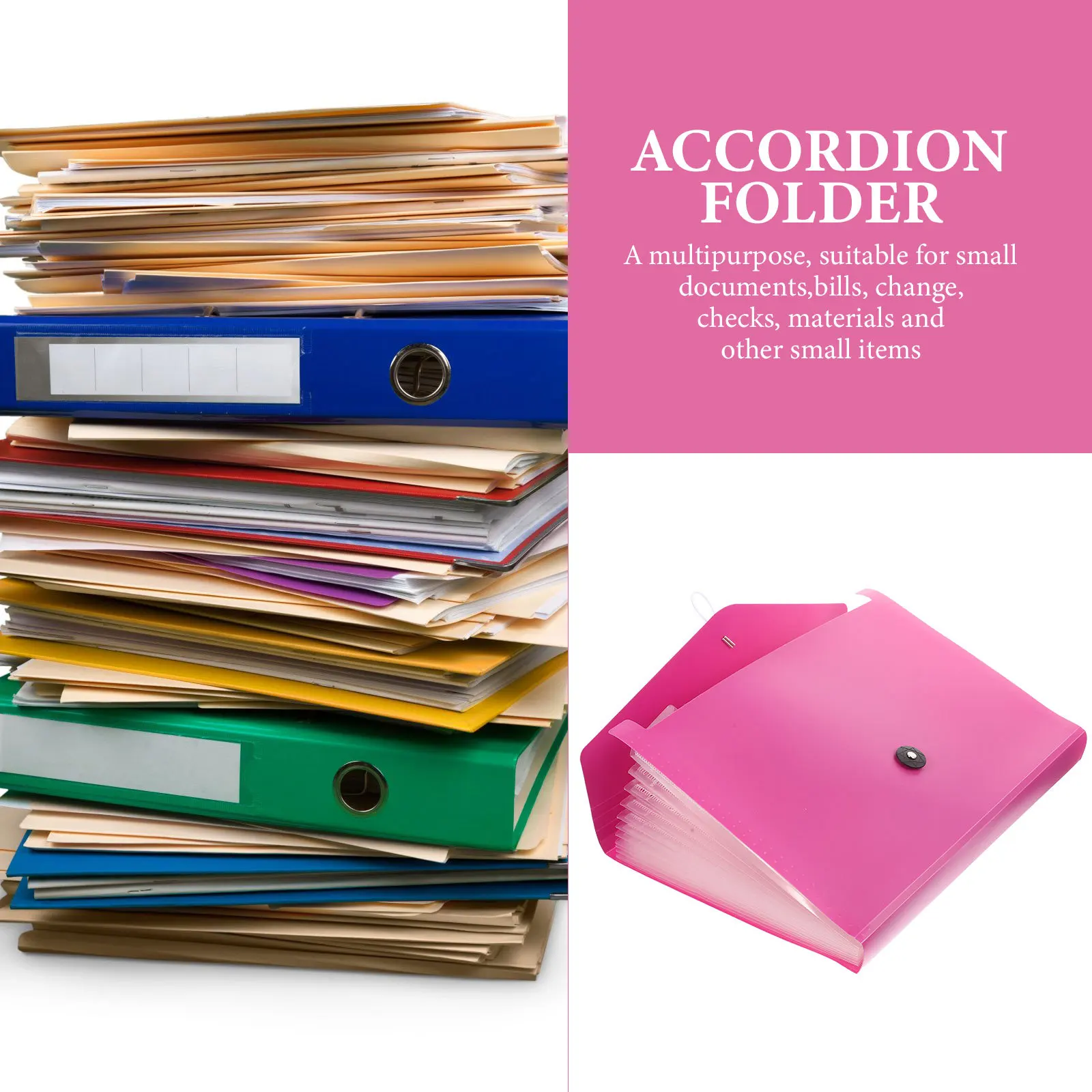 Akkordeon-Aktenordner, mehrere Taschen, tragbarer Dokumenten-Organizer, großes Fassungsvermögen, Rechnungen, Schecks, Papiere, Aufbewahrung, Aktentasche, Büro