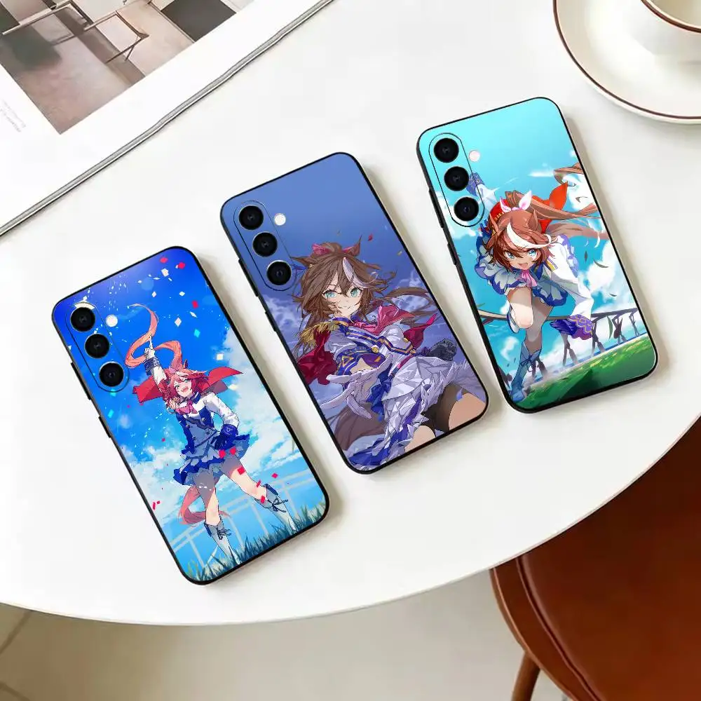 T-Tokai Teio U-UmaMusume-e Black Soft Silicone Phone Case for Samsung Galaxy A73, A42, A72, A70, A53, A52, A51