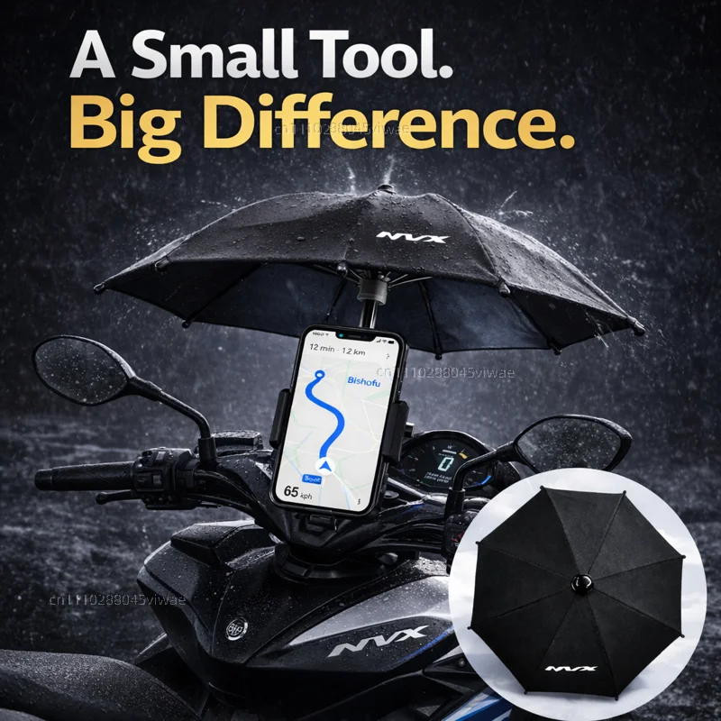 

For Yamaha NVX Motorcycle Phone Umbrella Holder Waterproof Sunshade Anti Glare Rainproof Handlebar GPS Mount