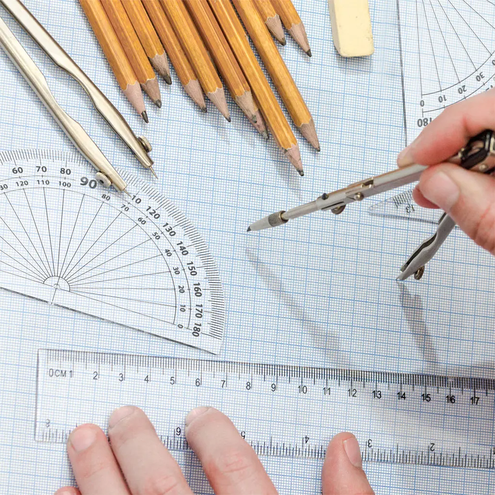 Packung mit 10 Schülern lernen Lineale Winkel messung Mathe Briefpapier