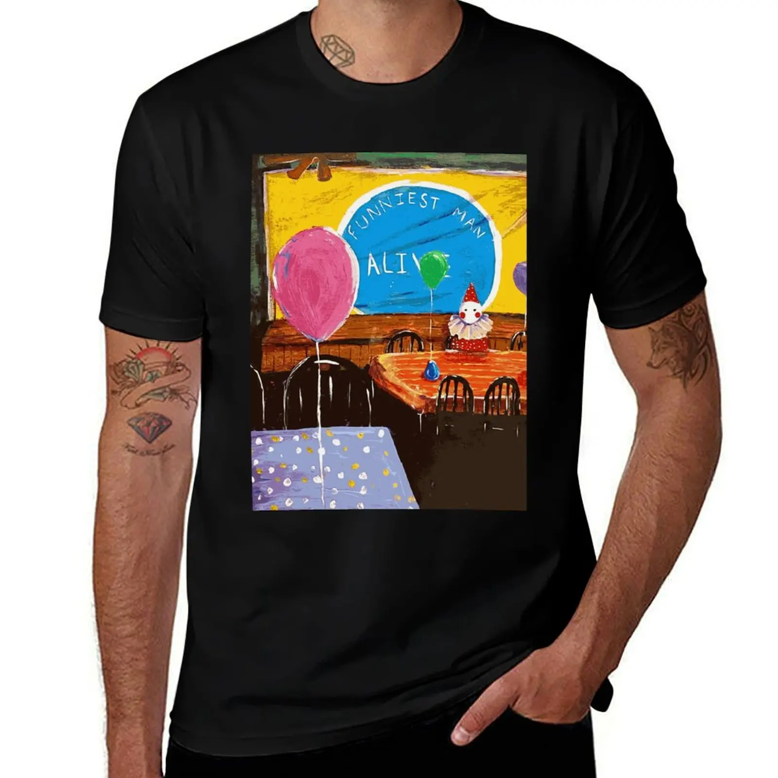 T-shirt Funniest Man Alive décontracté et polyvalent pour hommes