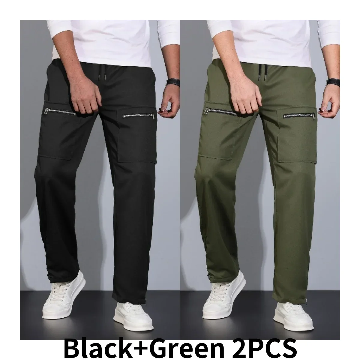 Men's Outdoor Casual Fishing Windproof Breathable Warm Multi Pack Pants Loose Comfortable Versatile Sports Pants for All Seasons