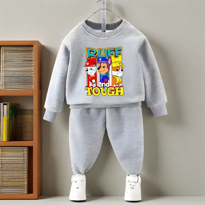 

Щенячий патруль, весенне-осенние детские толстовки с круглым вырезом, спортивные штаны, комплекты из 2 предметов, пуловеры для мальчиков, брючные костюмы, детский повседневный комплект спортивной одежды