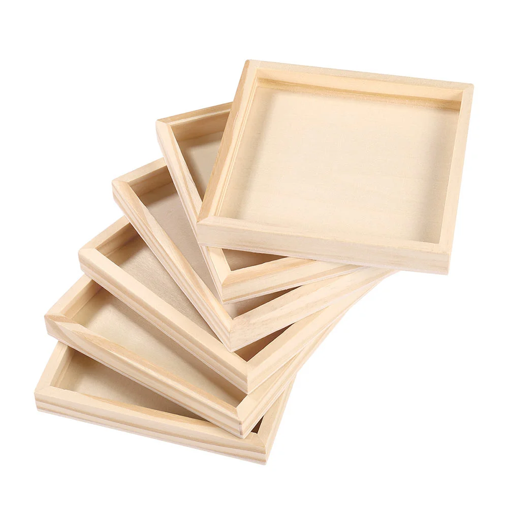 6 Pcs Miniature Puzzle Tray Child Kids Puzzles Stackable Jigsaw Wooden Sundries Holder