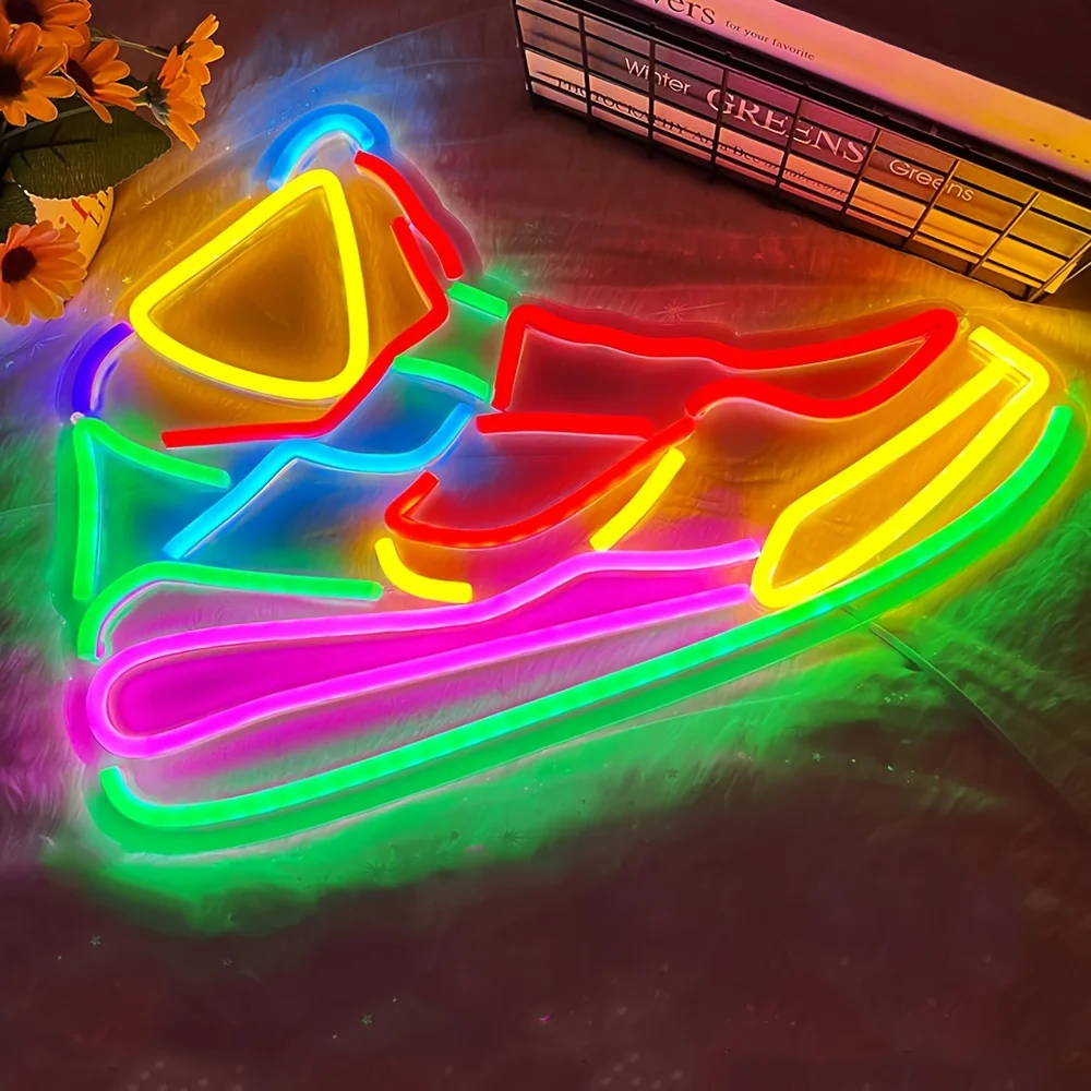 

Cyber running shoes neon sign, for hotels, living rooms, game halls, parties, bedrooms, multi-purpose lamps, USB powered