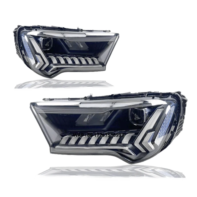 

Заводские прямые светодиодные фары для Q7 SQ7 2019-2023, матричные фары 6000k, цветовая температура, автомобильные передние фары, аксессуары